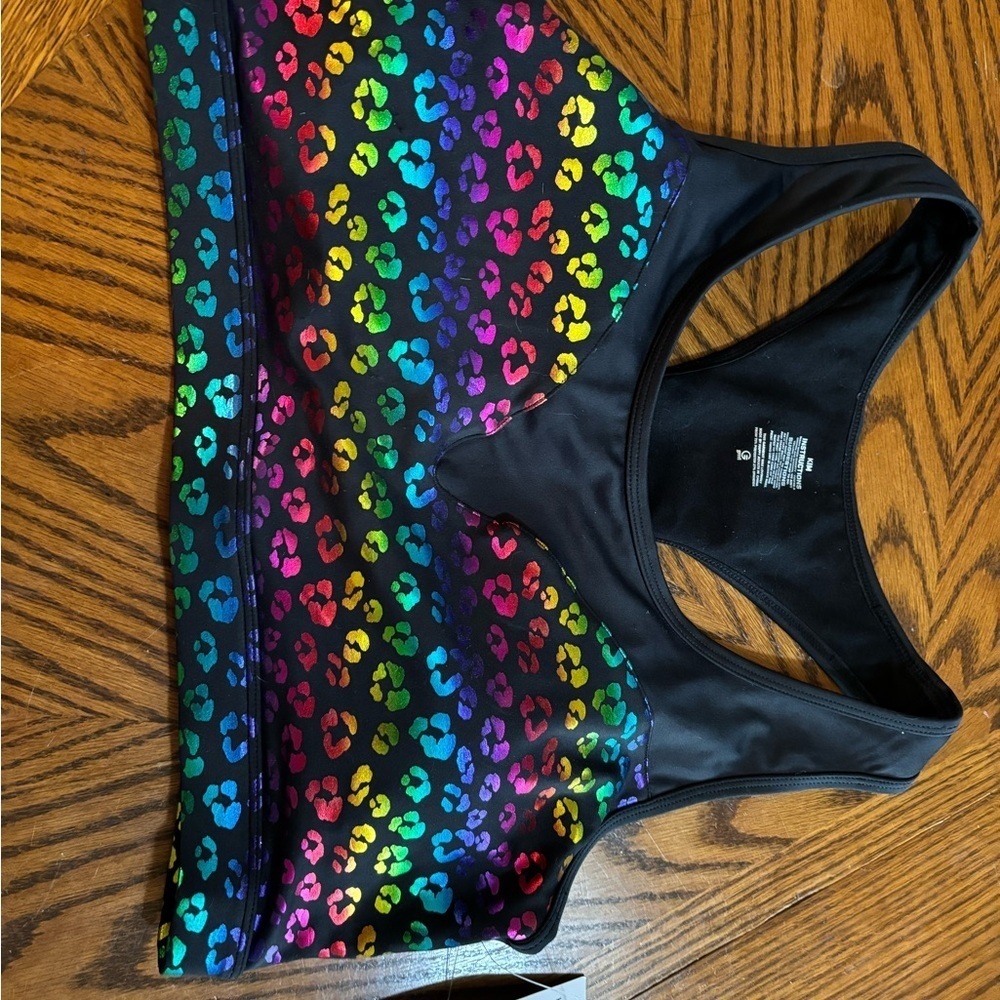 Colorful Leopard Print Sports Bra